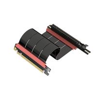 LINKUP - AVA5 Câble Riser PCIE 5.0 | Prêt pour RTX5090 RX9070 GPU | Vitesse x16 128Go/s | Compatible avec PCIe 4.0 & WRX80/WRX90E | Angle Gauche, Noir 20cm (Longueur Totale 24cm)