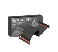 LINKUP - AVA5 Câble Riser PCIE 5.0 | Prêt pour RTX5090 RX9070 GPU | Vitesse x16 128Go/s | Compatible avec PCIe 4.0 & WRX80/WRX90E | 180 Degrés, Noir 30cm (Longueur totale 34cm)