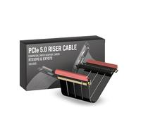 LINKUP - AVA5 Câble Riser PCIE 5.0 | Prêt pour RTX5090 RX9070 GPU | Vitesse x16 128Go/s | Compatible avec PCIe 4.0 | Conçu pour SSUPD | Double Inversion, Noir 14cm (Longueur totale 16cm)