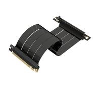 LINKUP - AVA5 Câble Riser PCIE 5.0 | Prêt pour RTX5090 RX9070 GPU | Vitesse x16 128Go/s | Compatible avec PCIe 4.0 & WRX80/WRX90E | Angle Droit, Noir 25cm (Longueur Totale 29cm)