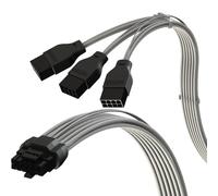 LINKUP - Câble d'alimentation haute puissance PCIE 5.0 16 broches (12+4) AVA | 16AWG moulé soudé gainé |Pour PSU PCIe4.0 3x8 broches|Compatible avec cartes graphiques RTX50 RTX40 RTX30 FE | 40cm blanc