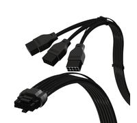 LINKUP - Câble d'alimentation haute puissance PCIE 5.0 16 broches (12+4) AVA | 16AWG moulé soudé gainé |Pour PSU PCIE 4.0 3x8 broches|Compatible avec cartes graphiques RTX50 RTX40 RTX30 FE | 40cm noir