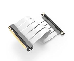 LINKUP - Câble de montée PCIe 4.0 Gen 4 x16 - Prêt pour RTX 4090 RX7900 - Améliorez vos performances de jeu - 90 degrés blanc (20 cm)