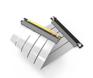 LINKUP - Câble de montée PCIe 4.0 Gen 4 x16 - Prêt pour RTX 4090 RX7900 - Améliorez vos performances de jeu - 90 degrés blanc (15 cm)