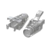 LINKUP - Cat6 RJ45 Easy Pass Thru Connector Boot | Ethernet LAN Internet Patch Cord Snagless Strain-Relief | Clear | 105 pc | For Round Cables