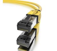 LINKUP - [Certificado 40Gbps Cable de Conexión Ethernet Cat8 Doble Blindaje┃2000MHz (2GHz) Cat8.1┃Cables LAN Prueba del Futuro Compatibles con Cat7A Cat7 Cat6A Redes 25G 10G 1G┃Amarillo┃3ft (0.9m)