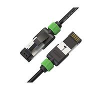 LINKUP - Certifié Versiv┃Câble Ethernet Cat7-210 cm (Pack de 2) 10G Câbles Patch RJ45 S/FTP Double Blindage┃Pour Routeur Panneau Commutation LAN Réseau Internet Jeu┃Très Haut Debit┃30AWG Noir