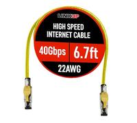 LINKUP - [GHMT & DSX8000 Certificado Cable de Conexión Ethernet Cat8 S/FTP 22AWG Cable Sólido Blindado Doble┃2000MHz 2GHz 40Gbps┃5ª Gen Ethernet LAN Red Cables de Estructura┃Amarillo┃2m (6.7 pies)