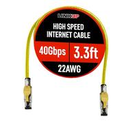 LINKUP - [GHMT & DSX8000 Certificado Cable de Conexión Ethernet Cat8 S/FTP 22AWG Cable Sólido Blindado Doble┃2000MHz 2GHz 40Gbps┃5ª Gen Ethernet LAN Red Cables de Estructura┃Amarillo┃1m (3.3 pies)