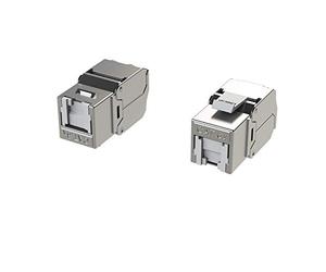 LINKUP - RJ45 Connectors Cat6A (2 Pack) Shielded Keystone Jack Metal Die-Cast Field Modular Termination | 10G Easy Internet Tool Free Jacks | for Cat6A up to 22AWG Solid Bulk S/FTP Ethernet Cable