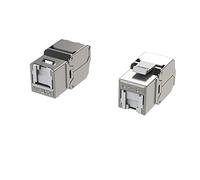 LINKUP - RJ45 Connectors Cat6A (6 Pack) Shielded Keystone Jack Metal Die-Cast Field Modular Termination | 10G Easy Internet Tool Free Jacks | for Cat6A up to 22AWG Solid Bulk S/FTP Ethernet Cable