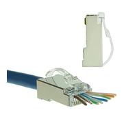 LINKUP - Snagless RJ45 Cat6 STP Connectors EZ Pass Through Ends | Ethernet Cat 6 8P8C Solid Plugs | STP Gigabit Round Cable Connector | Platinum 50 Mi Gold Plated High Performance | 100 Pack