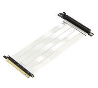 LINKUP - Ultra PCIe 4.0 X16 Câble Riser Blindé Support Vertical Jeux PCI Express Gen 4 | Prise Universelle à 90 Degrés (10cm) Compatible 3.0 Gén3 & TT | Blanc