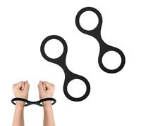 LINKWAY Silikon menottes costume accessoire, 2 paires menottes pour bâillon jouets sexuels pour couples, élastique flexible jouets fête pour cosplay Halloween, élastique silicium menottes sans (noir)