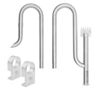 LINLAN Entrée/Sortie Lily Pipe en Acier Inoxydable 304 avec Mini Fixation en Alliage d'Aluminium, Sortie rotative à 360°, pour Tuyau de Filtre 16/22mm, pour Aquariums sans Cadre(avec écumeur)