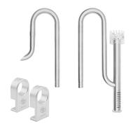 LINLAN Entrée/Sortie Lily Pipe en Acier Inoxydable 304 avec Mini Fixation en Alliage d'Aluminium, Sortie rotative à 360°, pour Tuyau de Filtre 12/16mm, pour Aquariums sans Cadre (avec écumeur)