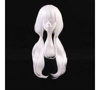 LINLINCD - Anime Coer Wig. v3 : Harmonie Tuer Angie Yonaga Anjii Femmes Perruque longue blanche Cosplay Costume Dangan Ronpa Perruque synthétique pour fête de cheveux