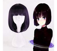 LINLINCD - Anime Coser Anime Sailor Moon Cosplay Perruques Sailor Saturn Cosplay Perruque synthétique résistante à la chaleur pour Halloween, carnaval, fête, femmes, cosplay