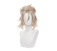 LINLINCD - Anime Coser Game Genshin Impact Perruque Anime Cosplay Albedo Perruque avec bonnet de perruque gratuit pour Halloween