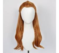 LINLINCD - Anime Coser Game Genshin Impact Perruque Anime Cosplay Aloy Perruque fouet marron avec bonnet de perruque gratuit pour Halloween