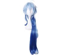 LINLINCD - Anime Coser Game Genshin Impact Perruque Anime Cosplay Gan yu Perruque Bleu dégradé avec bonnet de perruque gratuit pour Halloween