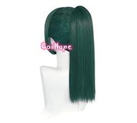 LINLINCD - Anime Coser pruik Maki Zenin Cosplay Jujutsu Kaisen Cosplay 60 cm Noël vert foncé perruque cosplay perruques synthétiques résistantes à la chaleur
