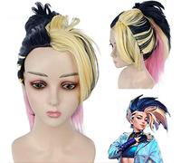 LINLINCD -Anime Coser Wig Perruques pour Cosplay Anime Cosplay KDA Akali Perruques avec Perruque Gratuite (Color : Gold) (Color : Gold)