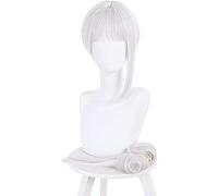 LINLINCD -Anime Coser Wig Shibuya Canon Perruques Mélange Jaune Moyen Jaune 40 cm Cheveux Longs Cosplay Halloween Perruque avec Cap (Color : White)