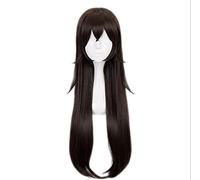 LINLINCD Anime Cosplay Perruque 80 cm Game Genshin Projet d'impact Perruque ambre Cosplay Perruques Poudre Cheveux Brun Foncé Halloween 1:1 Perruques