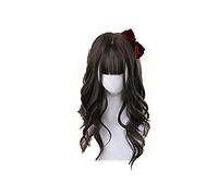 LINLINCD Anime Cosplay Perruque Longue Lolita Perruque Japonaise Grande Vague Cheveux Bouclés Perruques Marron Cosplay Anime Cosplay Perruque Synthétique Résistante à la Chaleur