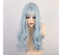LINLINCD Anime Cosplay Perruque Longue Synthétique avec Frange Blond Mélange Brun Naturel Vague Perruques pour Femmes Blanches Cosplay Perruques Fibre Résistant à la Chaleur Perruques LC198-1