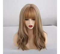 LINLINCD Anime Cosplay Perruque Longue Synthétique avec Frange Blond Mélangé Marron Vague Naturelle Perruques pour Femmes Blanches Cosplay Perruques Fibre Résistantes à la Chaleur Perruques LC243