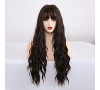LINLINCD Anime Cosplay Perruque Longue Synthétique Rose Brun Vague Eau Bouclée Cosplay Perruques avec frange Fibre résistante à la Chaleur pour Femmes Perruques lc222-2