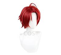 LINLINCD - Anime Je suis une priorité des œufs Sawaki Momoe Cosplay Cheveux courts rouges Accessoires de perruque en fibre causée par la chaleur Bonnet Halloween Fête de rôle