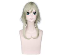 LINLINCD Anime Perruque cosplay 40 cm Vocaloid Gumi moelleuse Cosplay Perruque Vert Jaune Ombre Cheveux Perruques pour femmes Fibre synthétique résistante à la chaleur 4 modèles thé vert