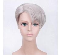 LINLINCD - Anime Yuri !!! Perruque de cosplay Katsuki Yuuri Plisetsky Yurio avec cheveux synthétiques Nikiforov Yuri sur glace + bonnet Dm623