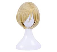 LINLINCD - Anime Yuri !!! Sur glace Yuri Plisetsky Yurio Blond court résistant à la chaleur Cosplay Costume Perruque + bonnet de perruque Kuqx7874