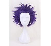 LINLINCD Boku no Hero Akademie Shinsou Hitoshi Perruque Cosplay Costume My Hero Academie Cheveux courts Violet Perruque synthétique Halloween pour homme
