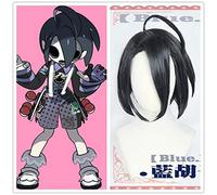 LINLINCD Cosplay Wig Anime Jeu Épée/Bouclier Cosplay Leader Allister Perruque Haute Température Fibre Noir Gris Cheveux + Bonnet de Cheveux gratuit