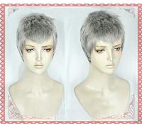 LINLINCD Cosplay Wig Nouveau Nero Cosplay Jeu de Perruque Devil Hunter Nero Cheveux courts gris argenté Halloween Cosplay Costume Perruque Cheveux Événement Concert