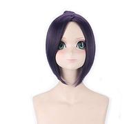 LINLINCD HITMAN REBORN Perruque courte de cosplay - Cheveux synthétiques - Violet foncé - Kuromu Dokuro Anime - Costume d'Halloween - Perruque de fête pour femme - Violet profond