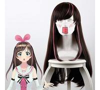 LINLINCD Kizuna AI Perruque de cosplay pour femme 60 C Cheveux synthétiques de qualité supérieure résistants à la chaleur Marron rose mixte