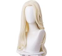 LINLINCD Ktip Up KUZZ336G Perruque de cosplay longue jaune clair Ktip Up Anime Film Princesse Elsa Cosplay Perruque longue Jaune clair