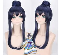 LINLINCD LoveLive Perruque Cosplay Anime LoveLive ! Sonoda Umi Perruque avec chignon Cosplay Costume Amour Live Femmes Cheveux Synthétiques Résistant à la Chaleur Perruques LoveLive