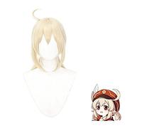 LINLINCD Perruque Anime Coser CosNoble Trèfle avec oreilles Game Genshin Impact Cosplay Double queue de cheval dorée