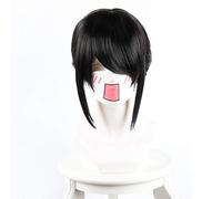 LINLINCD Perruque Cosplay Anime japonais votre nom. Miyamizu Mitsuha Cosplay Perruque pour femme Cheveux synthétiques longs et lisses 60 cm pour femme Noir Miyamizu Mitsuha
