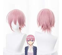 LINLINCD Perruque Cosplay Cinq Fleurs égales Mariage/Mariée Nakano Une Fleur Violet Rose Flip Cheveux Courts Cosplay Perruque Cheveux Courts Cheveux Courts