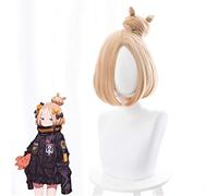 LINLINCD Perruque Cosplay Destinée Grande Commande Abigail Williams Cosplay Perruque Jaune Court Cheveux Synthétiques Fête Costume Spectacle Jeu de Rôle Perruque + Bonnet de Perruque