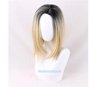 LINLINCD Perruque cosplay Halloween mariée des femmes heureuses Blond Noir Jeu de rôle Jennifer Tilly Cosplay Raie centrale Cheveux + perruque Bonnet 2 types A