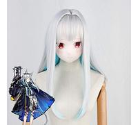 LINLINCD Perruque Cosplay Jeu Arknights Rhodes Island Opérateur Rosmontis Cosplay Perruque Couleur mélangée Longue Droite Fibre Résistante à la Chaleur